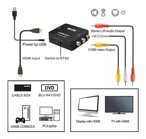 Miniatura 2 de Adaptador Convertidor Hdmi A Rca / Av